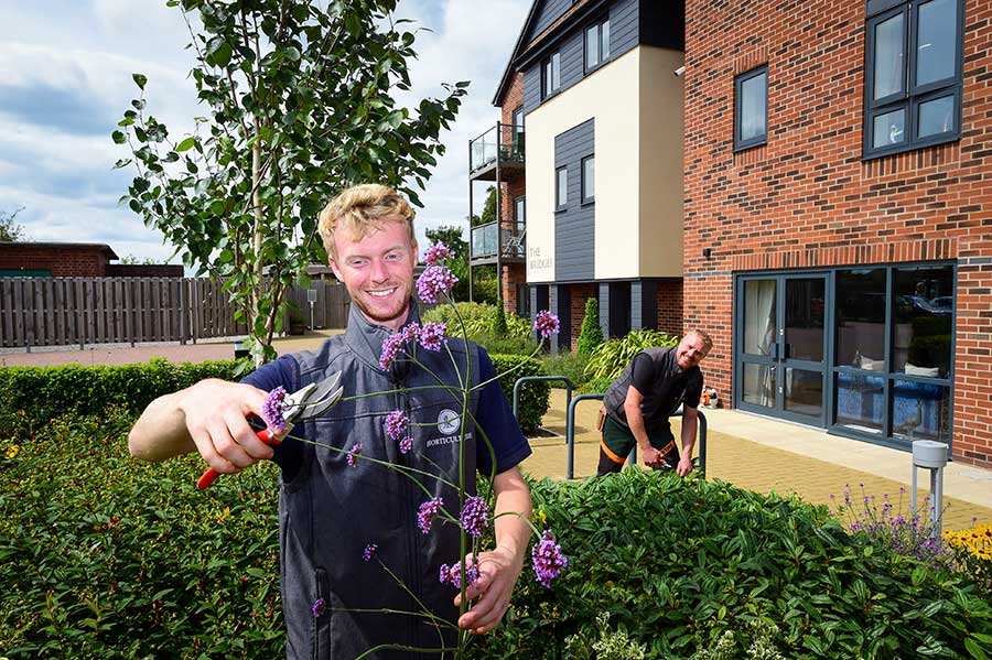 JK Horticulture on site at Adlington's The Bridges complex at Macclesfield