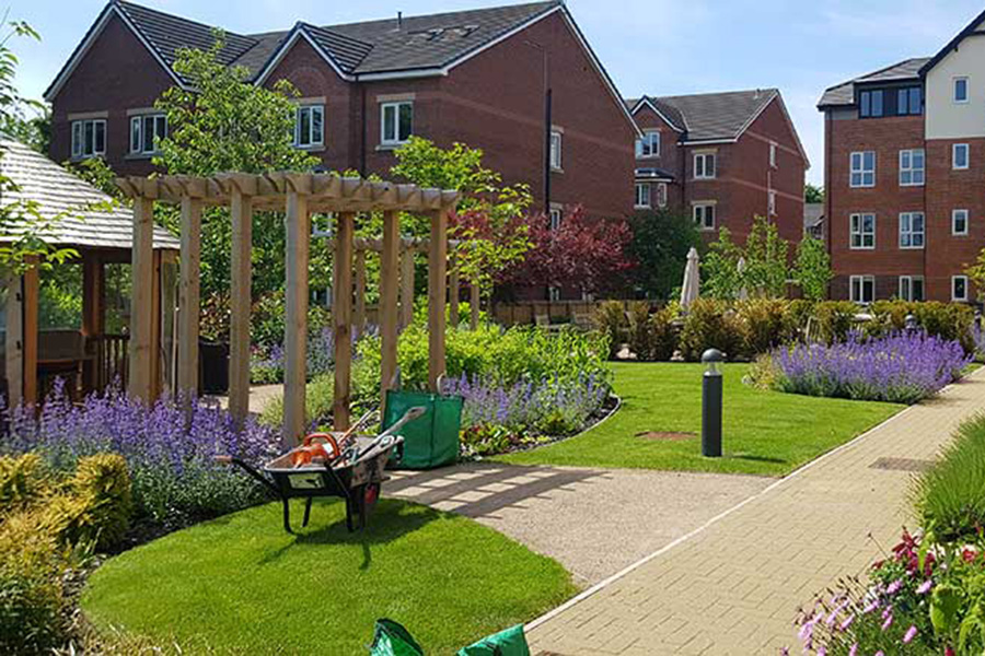 JK Horticulture landscape project at Adlington's The Bridges complex at Macclesfield